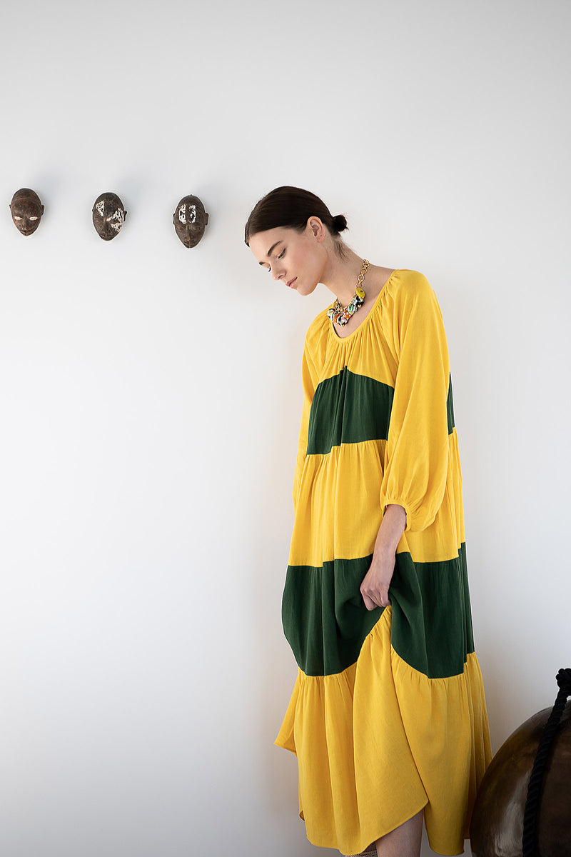 CAMAMU GREEN/YELLOW DRESS