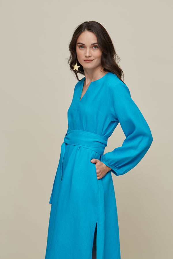 GALERIA-BRISTOL TURQUOISE DRESS-JUST BRAZIL