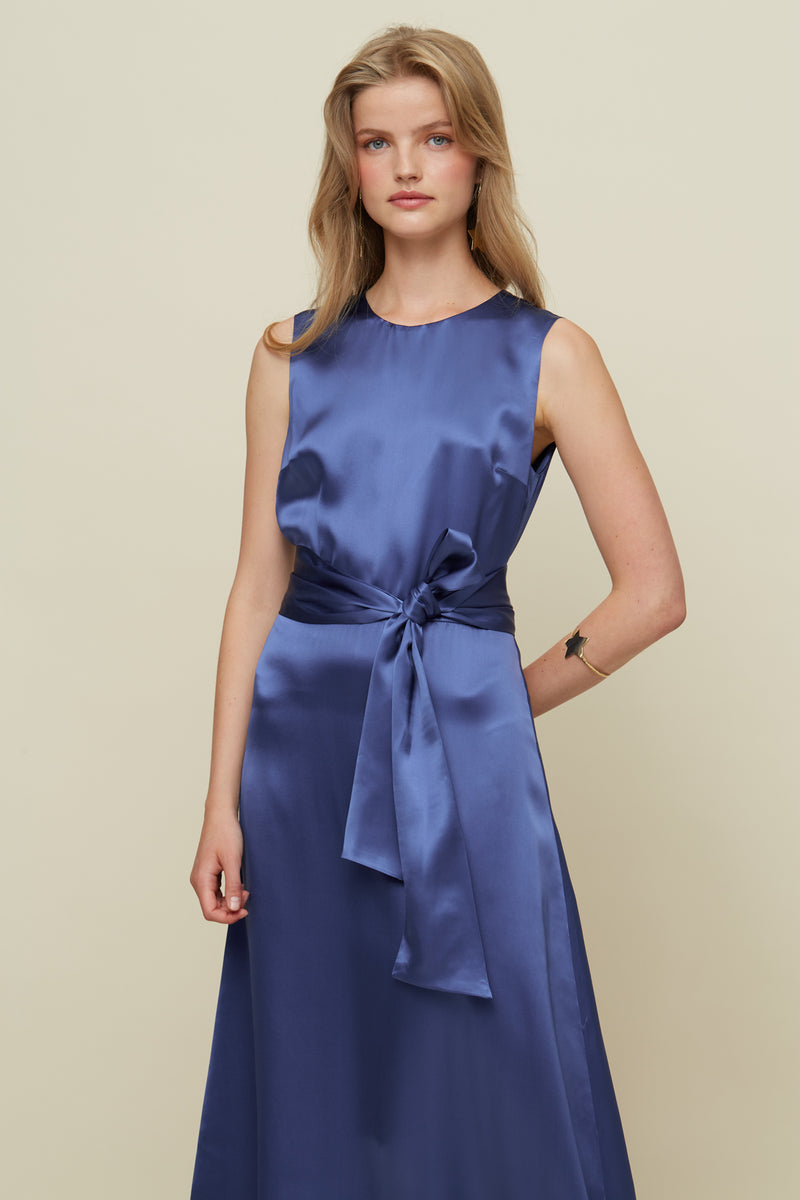 Iris Blue Silk Dress