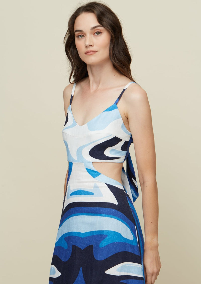 Galeria-Lily Liquid Blue Dress-Justbrazil