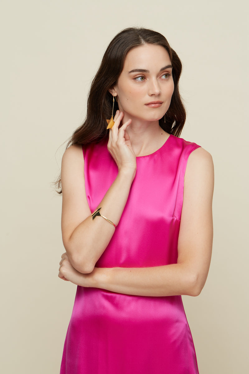 Iris Fucsia Silk Dress