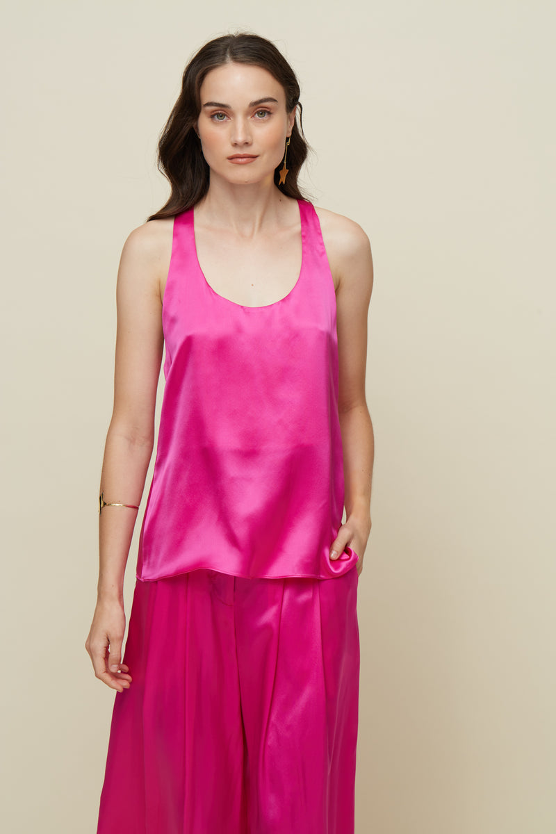 Ipanema Fucsia Silk Top