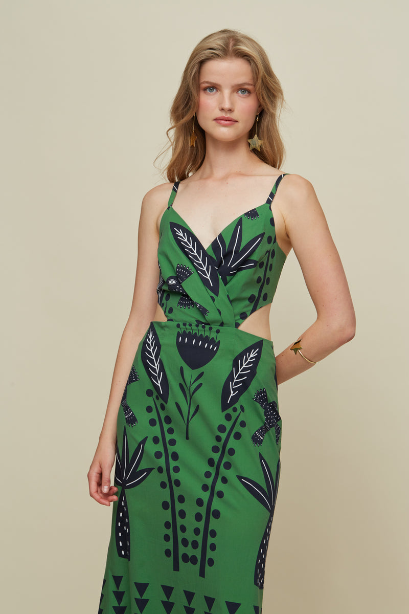 Marigold Floresta Green Dress