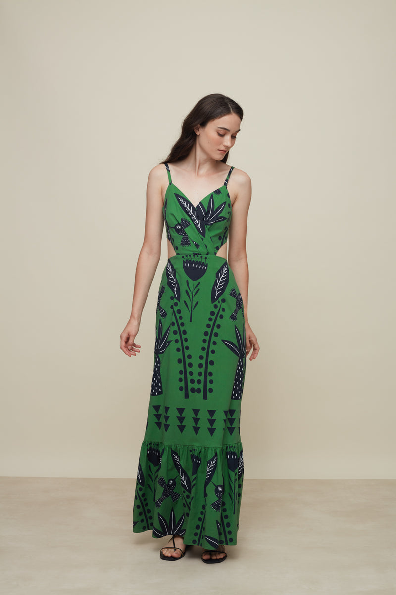 Marigold Floresta Green Dress