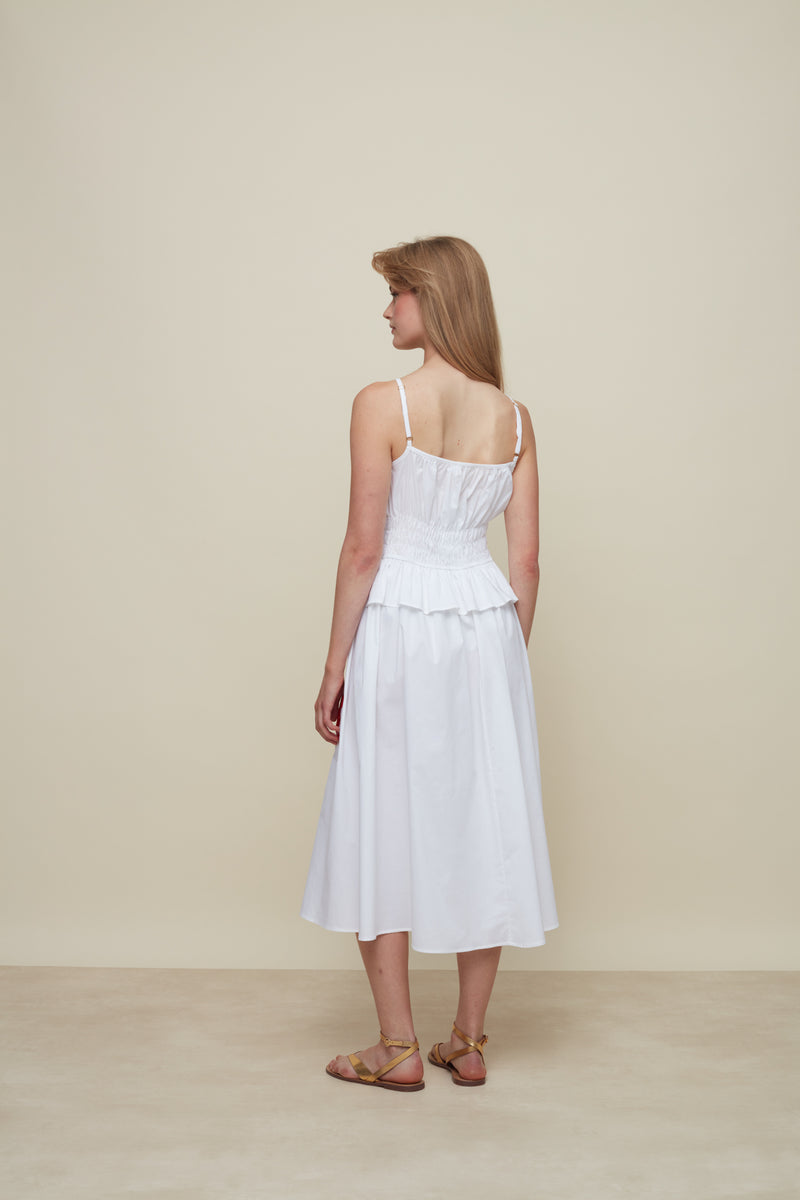 Dayse Birds & Palm White Dress