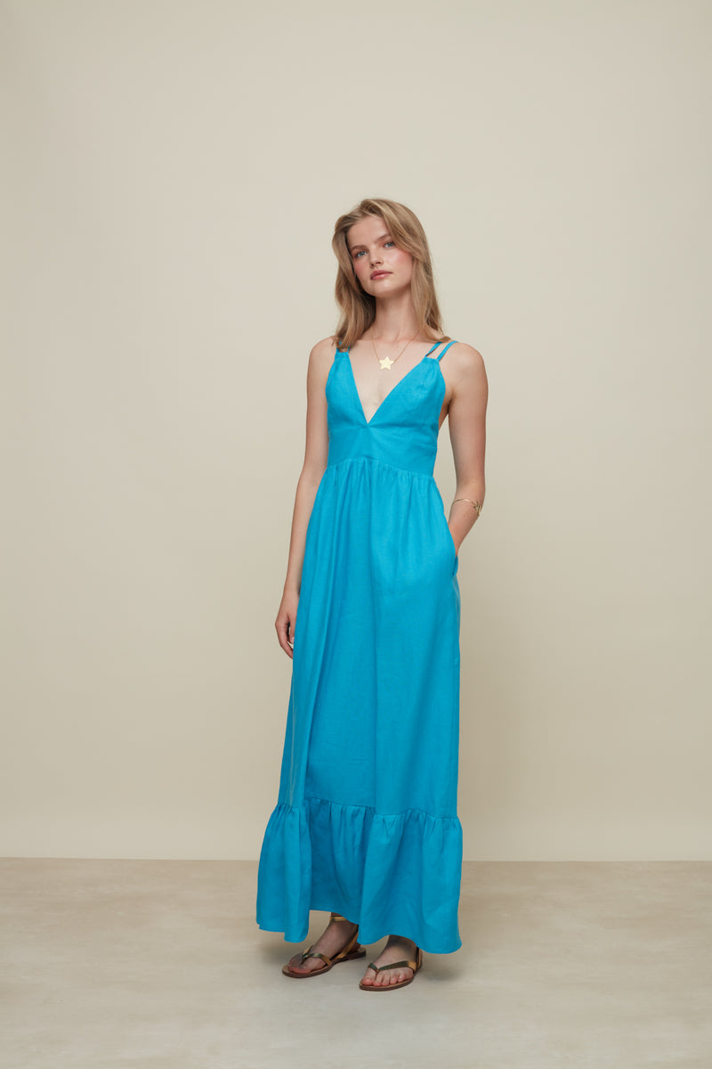 GALERIA-BOTANICO TURQUOISE DRESS-JUST BRAZIL