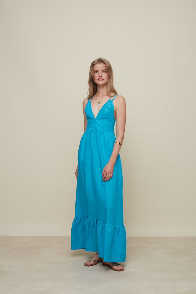 GALERIA-BOTANICO TURQUOISE DRESS-JUST BRAZIL