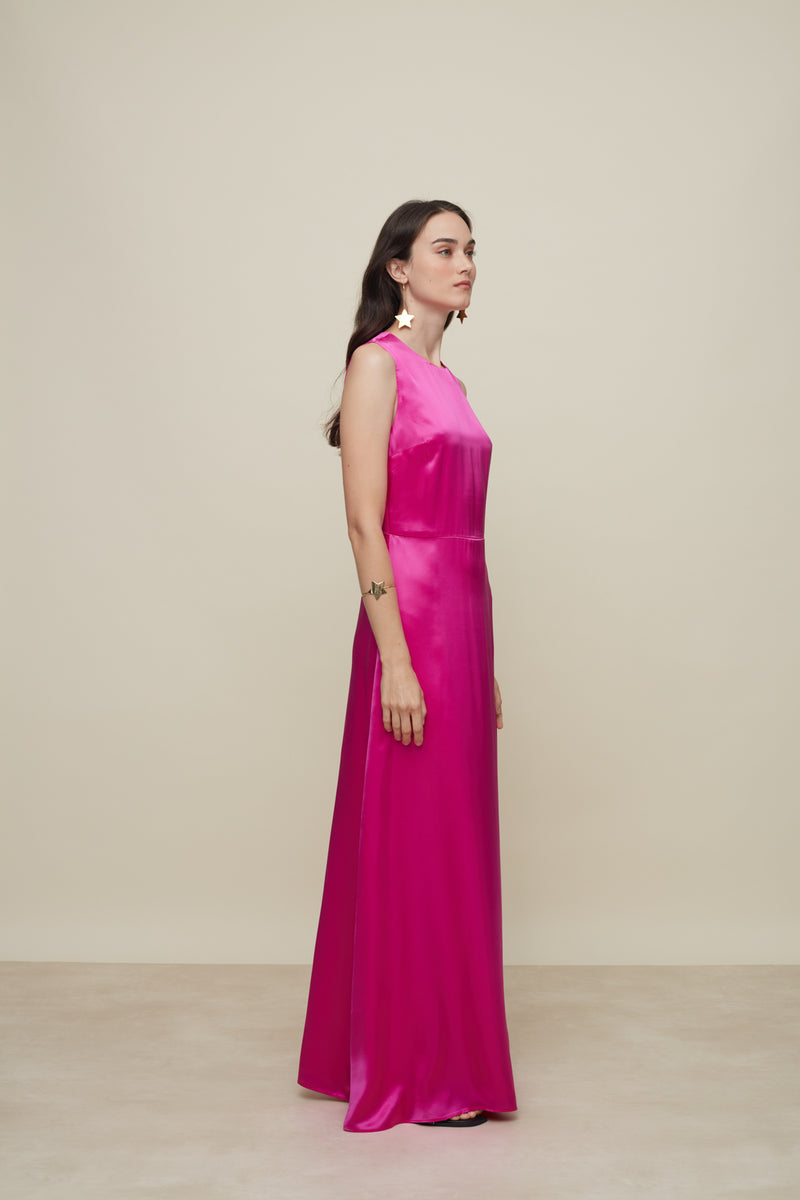 Iris Fucsia Silk Dress