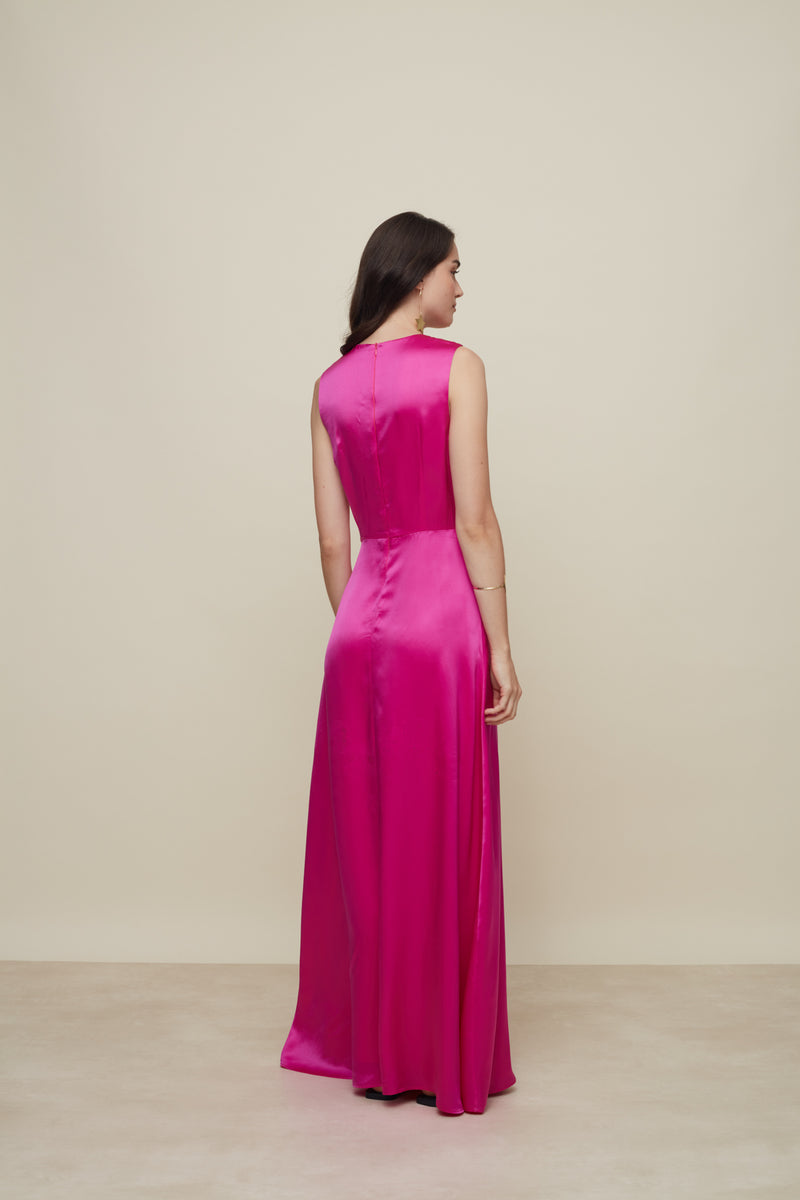 Iris Fucsia Silk Dress