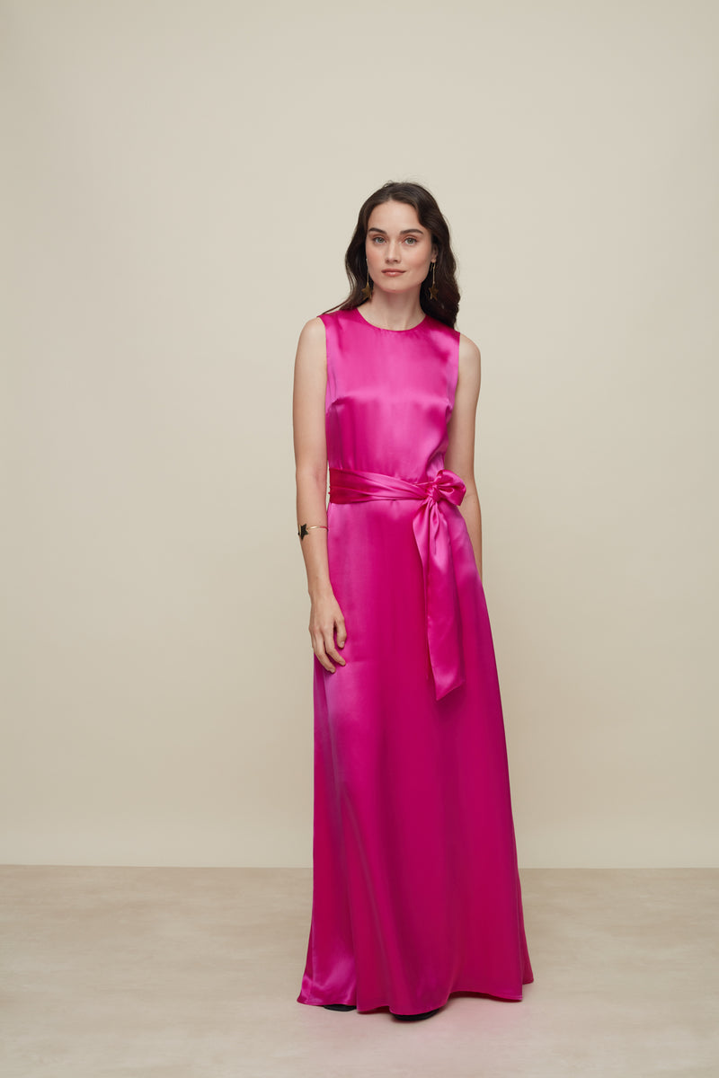 Iris Fucsia Silk Dress