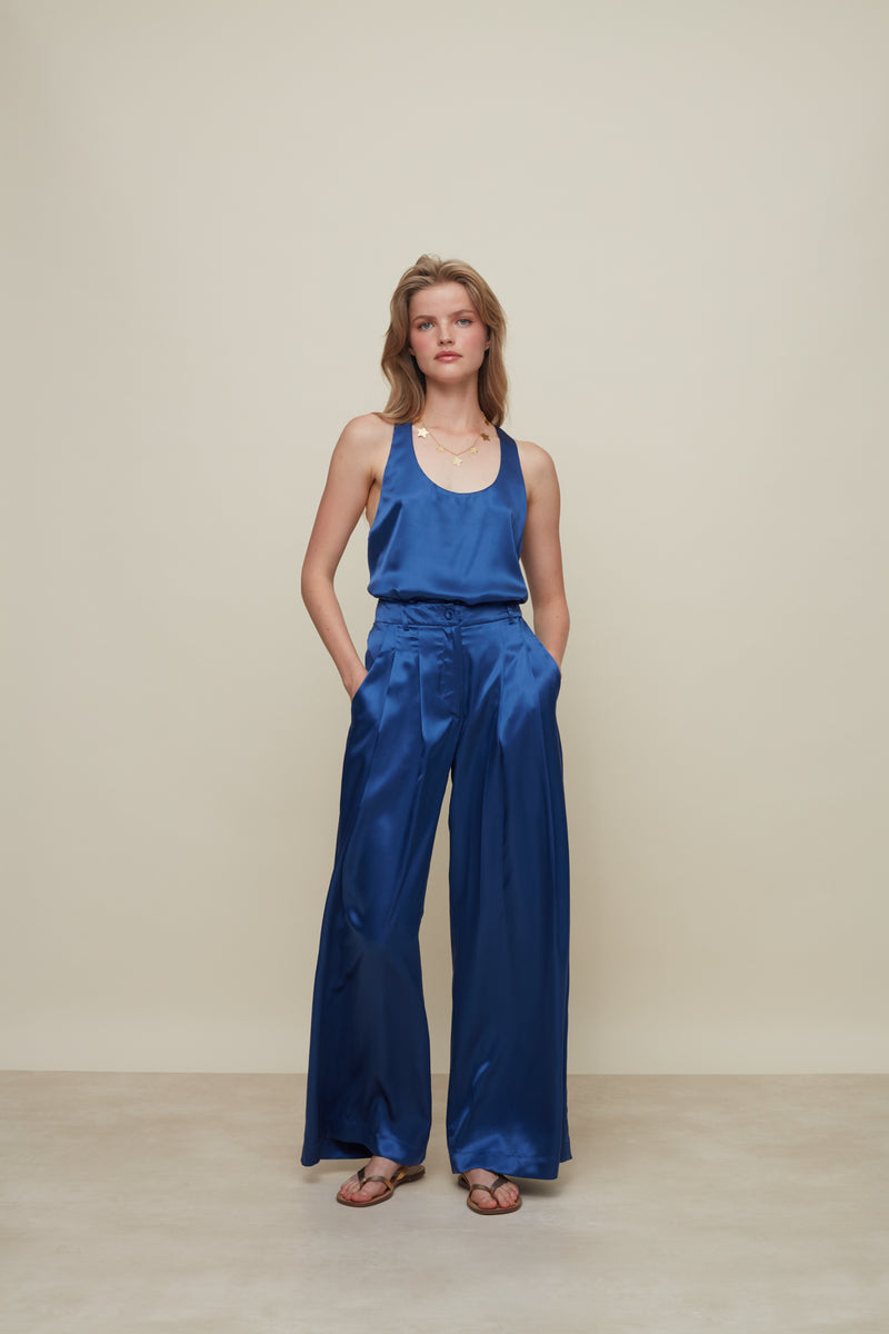 GALERIA-ALEXA BLUE SILK PANTS-JUST BRAZIL