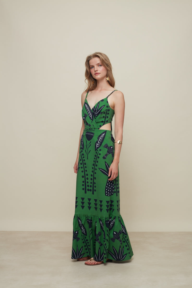 Marigold Floresta Green Dress