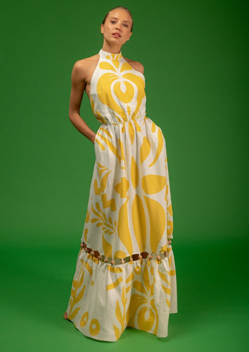 Izabel Yellow Flower Dress