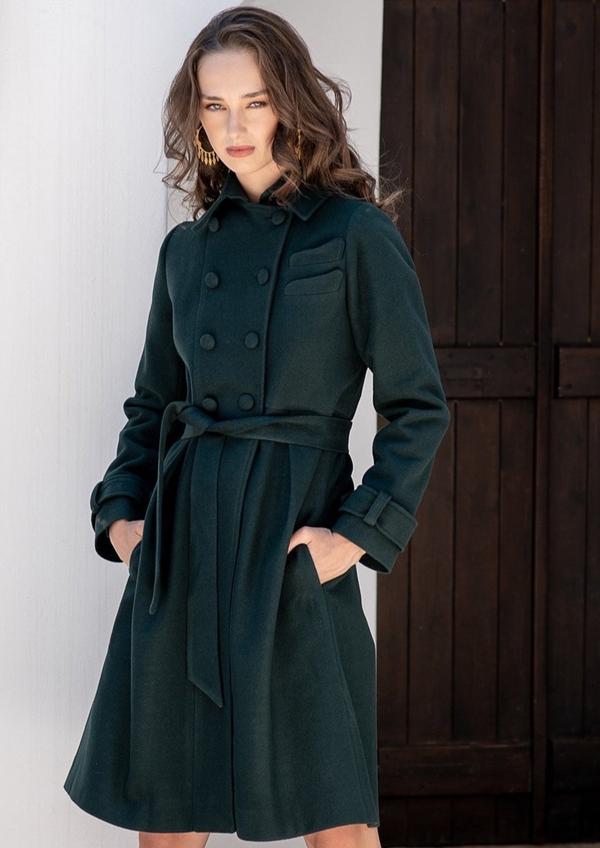 MACOLETA DARK GREEN COAT GALERIA