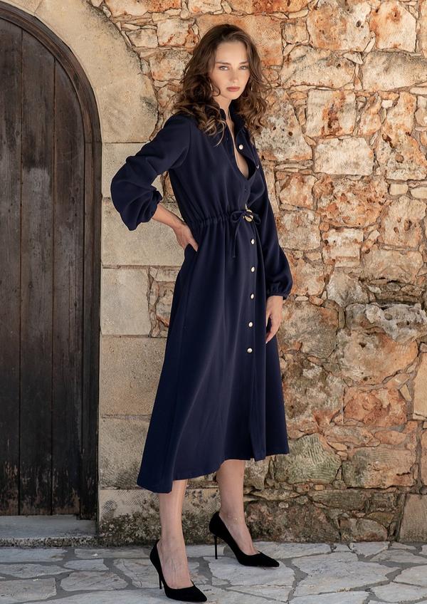 MERIDA  BLUE MIDI DRESS GALERIA