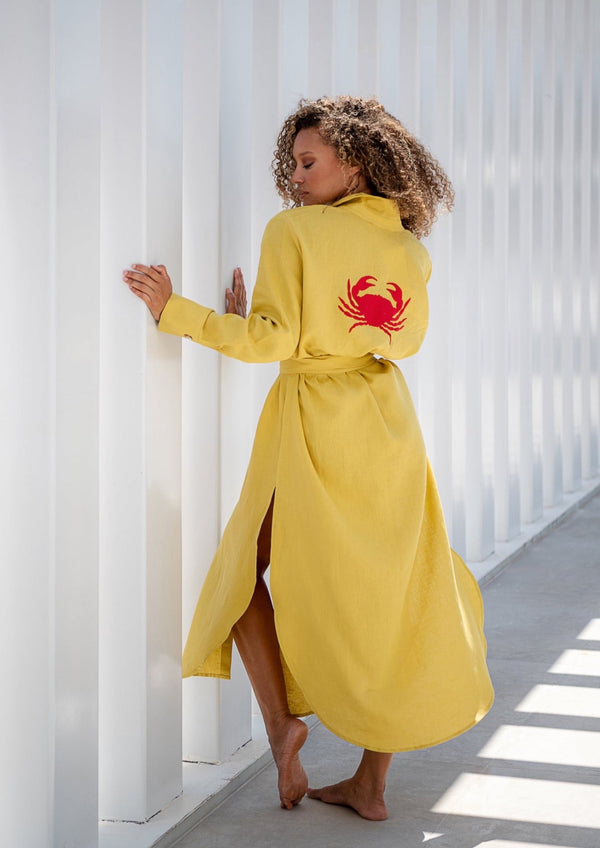 Positano Yellow Crab Dress