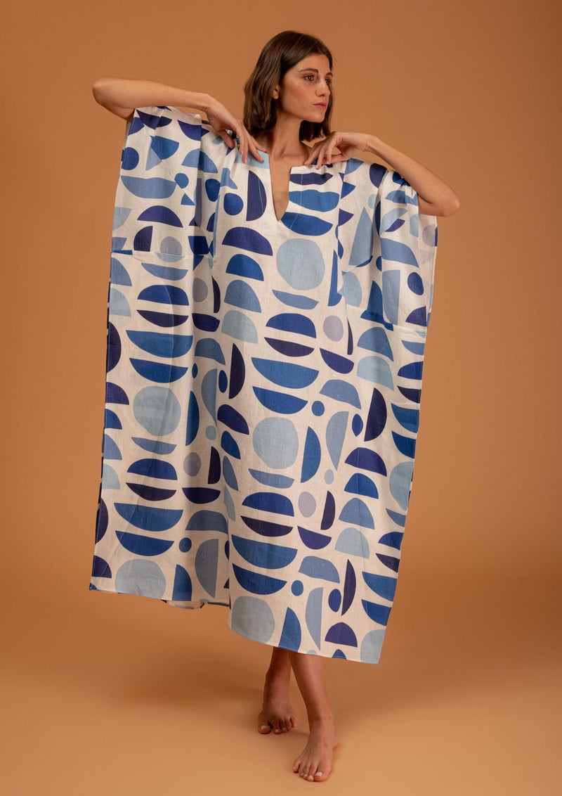 Santos Geo Blue Kaftan